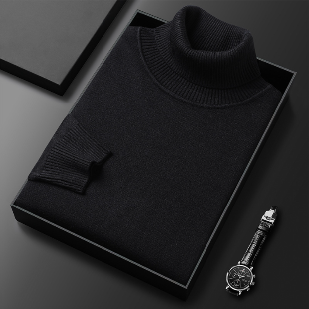 Luis - Eleganter Herren Rollkragenpullover aus einem edlen Kaschmir-Baumwoll-Mix