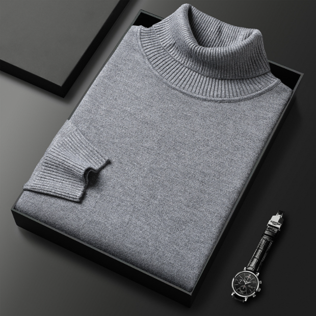 Luis - Eleganter Herren Rollkragenpullover aus einem edlen Kaschmir-Baumwoll-Mix