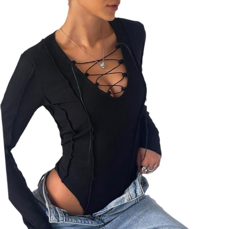 Lea - Damen Body mit elegantem Schnürdesign und figurbetontem Schnitt