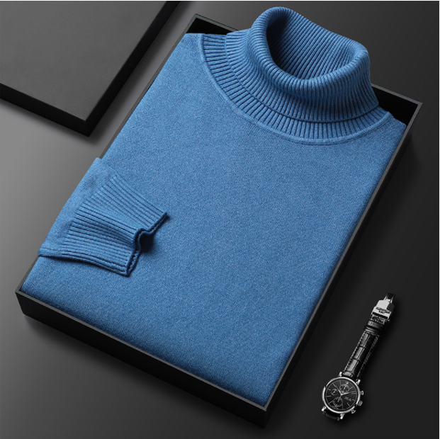 Luis - Eleganter Herren Rollkragenpullover aus einem edlen Kaschmir-Baumwoll-Mix