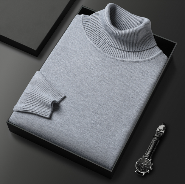 Luis - Eleganter Herren Rollkragenpullover aus einem edlen Kaschmir-Baumwoll-Mix