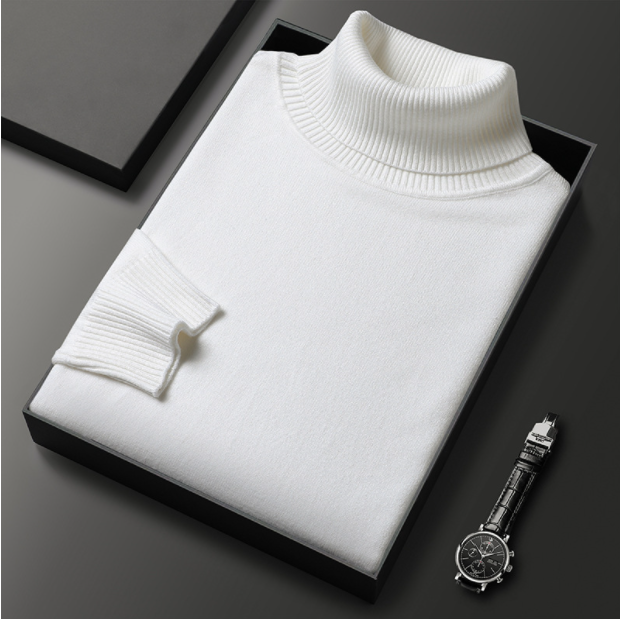 Luis - Eleganter Herren Rollkragenpullover aus einem edlen Kaschmir-Baumwoll-Mix